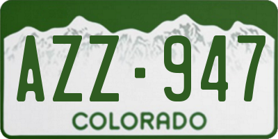 CO license plate AZZ947