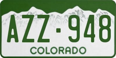 CO license plate AZZ948