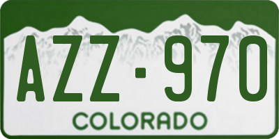 CO license plate AZZ970