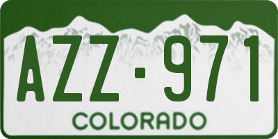 CO license plate AZZ971