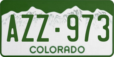 CO license plate AZZ973