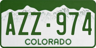 CO license plate AZZ974