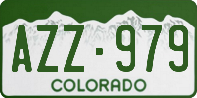 CO license plate AZZ979