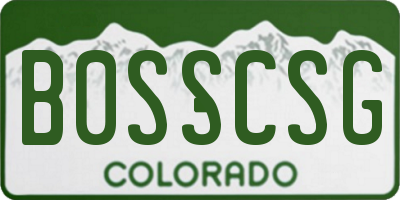 CO license plate B0SSCSG