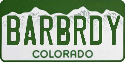 CO license plate BARBRDY