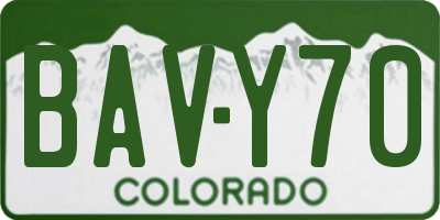 CO license plate BAVY70