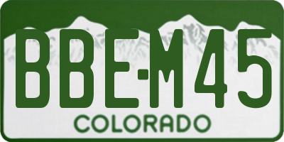 CO license plate BBEM45