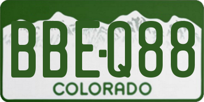 CO license plate BBEQ88