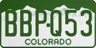 CO license plate BBPQ53