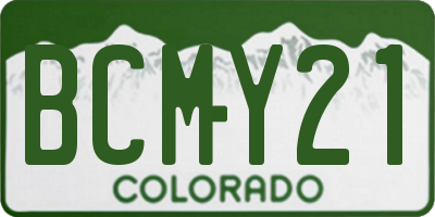 CO license plate BCMY21