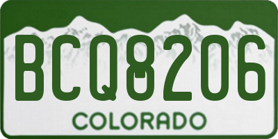 CO license plate BCQ8206