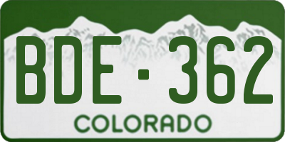 CO license plate BDE362