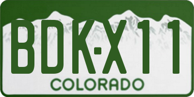 CO license plate BDKX11