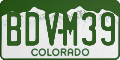 CO license plate BDVM39