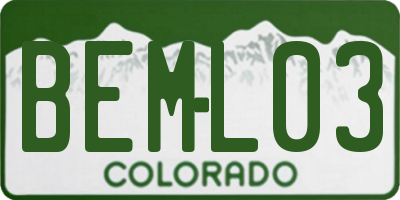 CO license plate BEML03