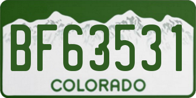 CO license plate BF63531