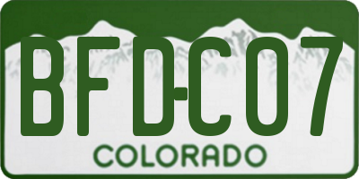 CO license plate BFDC07