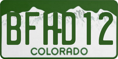 CO license plate BFHD12