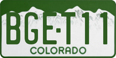 CO license plate BGET11