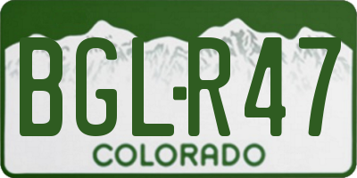 CO license plate BGLR47