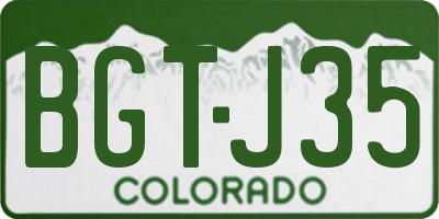 CO license plate BGTJ35