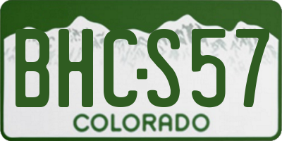 CO license plate BHCS57