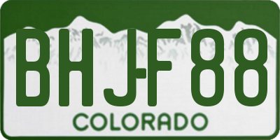 CO license plate BHJF88