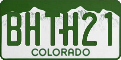 CO license plate BHTH21