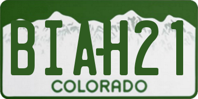 CO license plate BIAH21