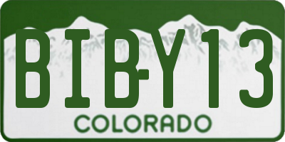 CO license plate BIBY13