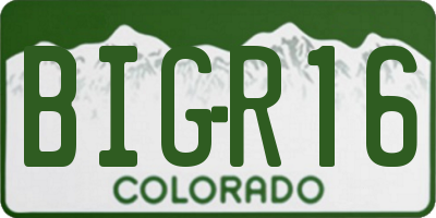 CO license plate BIGR16