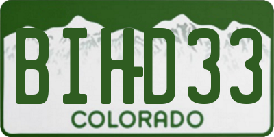 CO license plate BIHD33