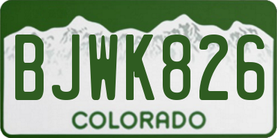 CO license plate BJWK826