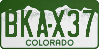 CO license plate BKAX37