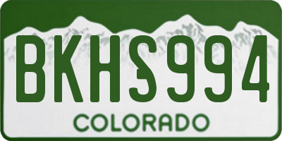 CO license plate BKHS994