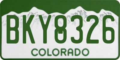 CO license plate BKY8326