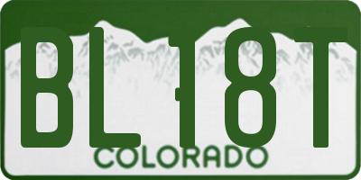 CO license plate BL18T