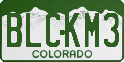 CO license plate BLCKM3