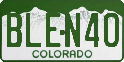 CO license plate BLEN40