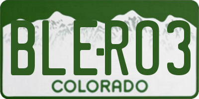 CO license plate BLERO3