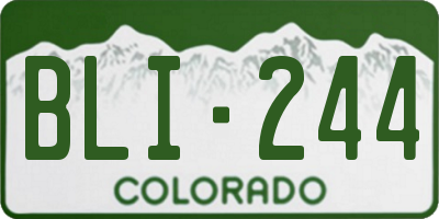 CO license plate BLI244