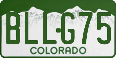 CO license plate BLLG75