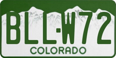 CO license plate BLLW72