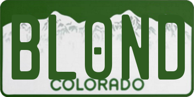 CO license plate BLOND