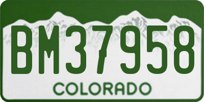 CO license plate BM37958