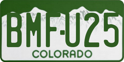 CO license plate BMFU25