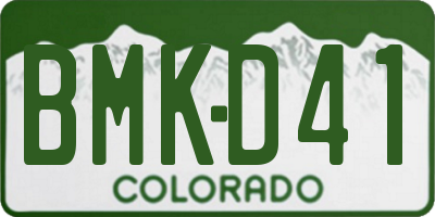 CO license plate BMKD41