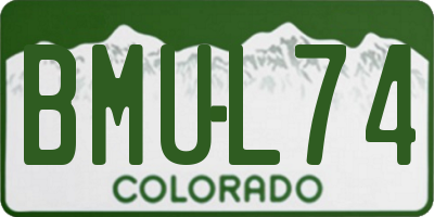 CO license plate BMUL74