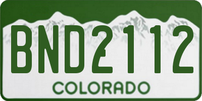 CO license plate BND2112