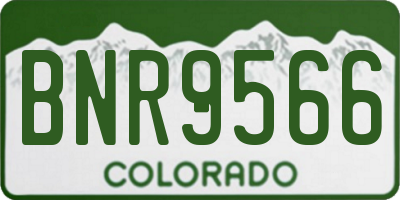 CO license plate BNR9566